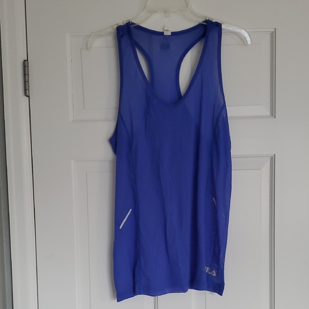 Fila Women's Blue Mesh Tank Top Womens sz L